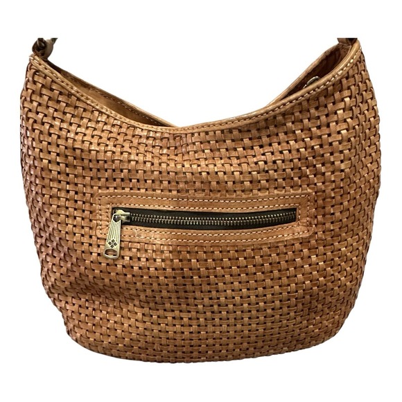 Patricia Nash Woven Leather Hobo Marcelli Handbag Brown